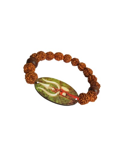 Mahadev Trishul Damru 5 Mukhi Rudraksha Bracelet